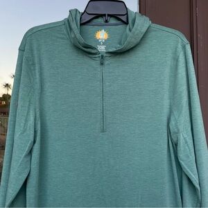 johnnie-O Nicklaus Green 1/4-Zip Hooded Pullover S